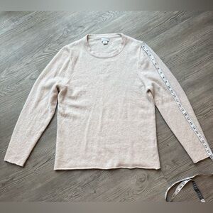 J.Crew Cashmere Crewneck Sweater Beige Lightweight Classic Size S